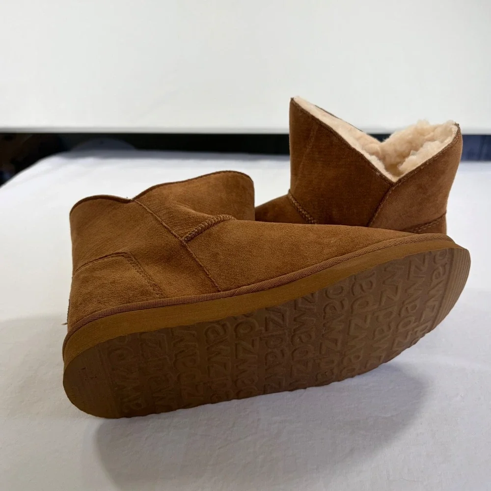 Pawz by Bearpaw Kids Chestnut Brown Suede Bow Ankle Boots WM20648Y Size 3